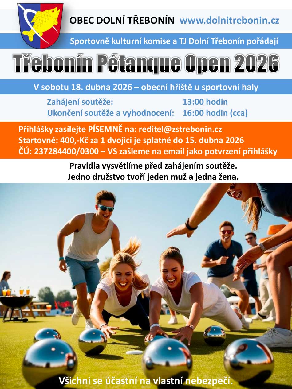 Jarní Třebonín Petanque Open 18. dubna 2026