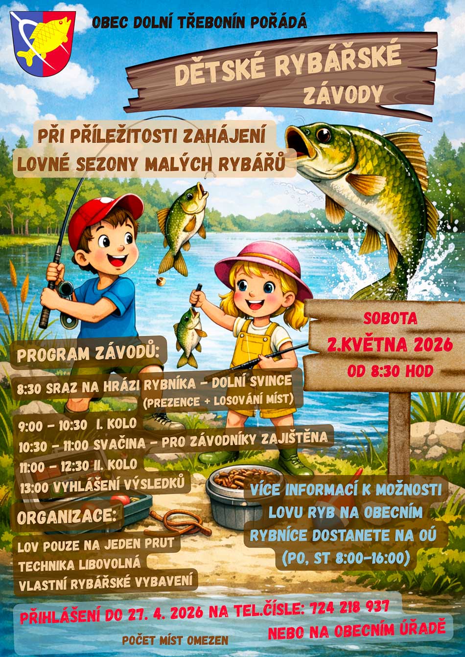 Dětské rybářské závody Prostřední Svince 2. 5. 2026