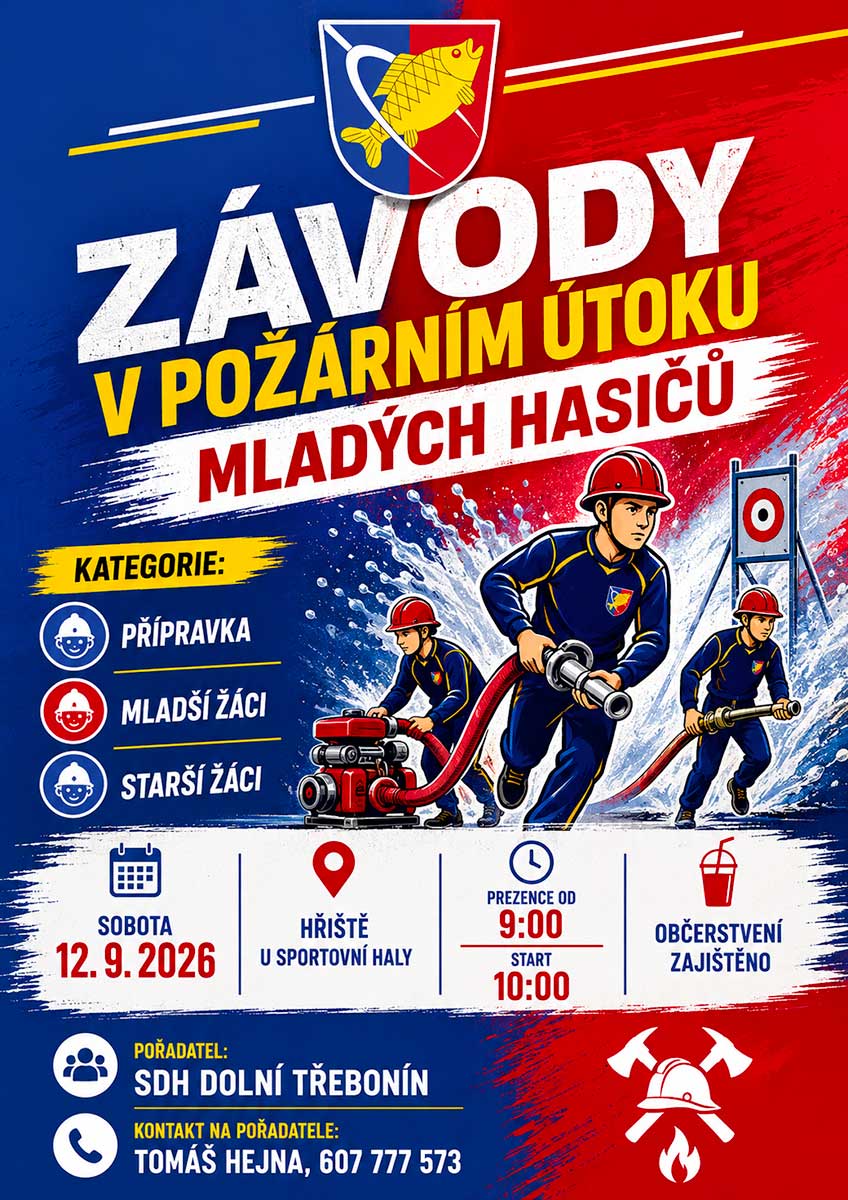 Závody v&nbsp;požárním útoku mladých hasičů 12. 9. 2026