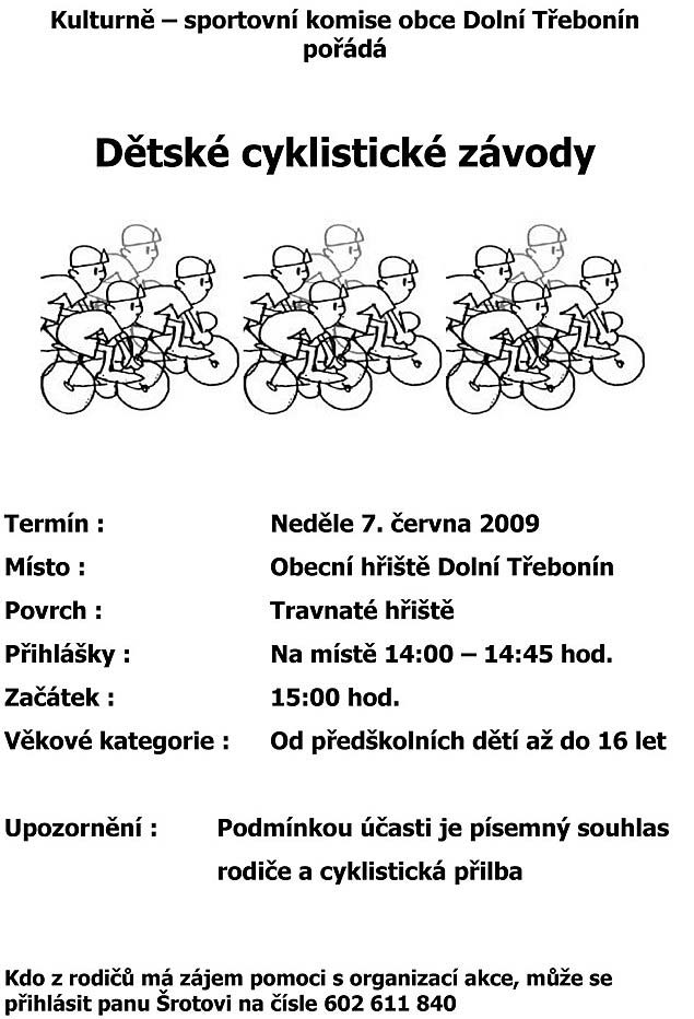 Dětské cyklistické závody 7.6.2009