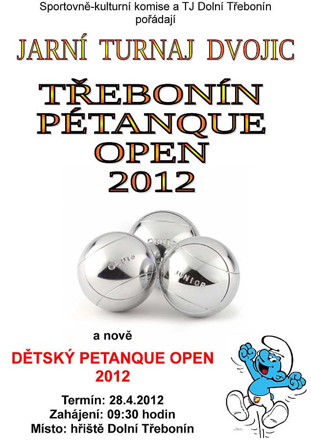 Jarní Třebonín Petanque Open a Dětský Petanque Open 28.4.2012