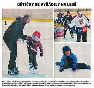 Dětičky se vyřádily na ledě, Českokrumlovský deník 7.1.2013, strana 3, foto: Deník/Václav Votruba