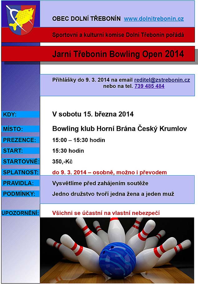 Jarní Třebonín Bowling Open 15.3.2014