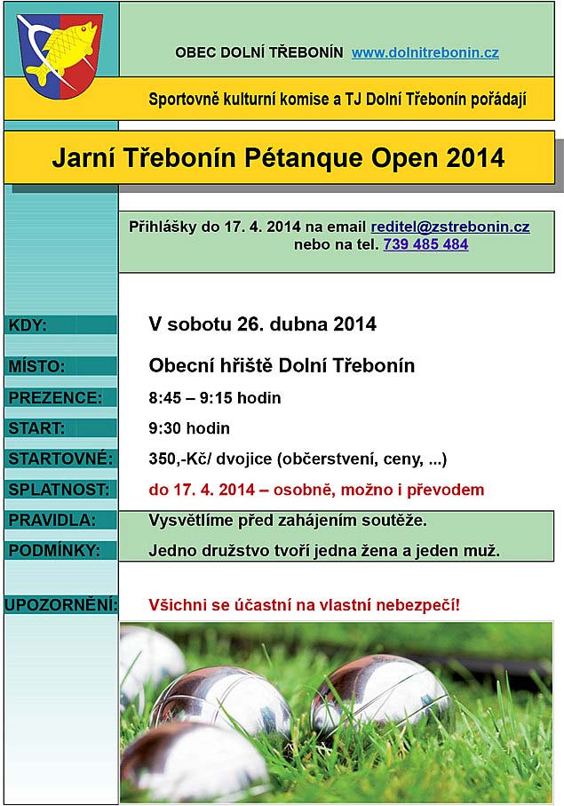 Jarní Třebonín Petangue Open 26.4.2014