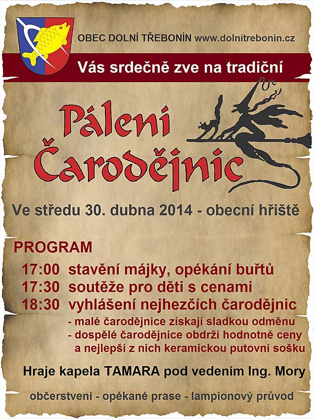 Pálení čarodějnic 2014 v Dolním Třeboníně
