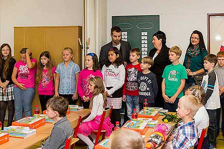 Zahájení školního roku 2014/2015 v Základní škole Dolní Třebonín, 1. září 2014, foto: Lubor Mrázek