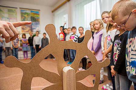 Zahájení školního roku 2014/2015 v Základní škole Dolní Třebonín, 1. září 2014, foto: Lubor Mrázek