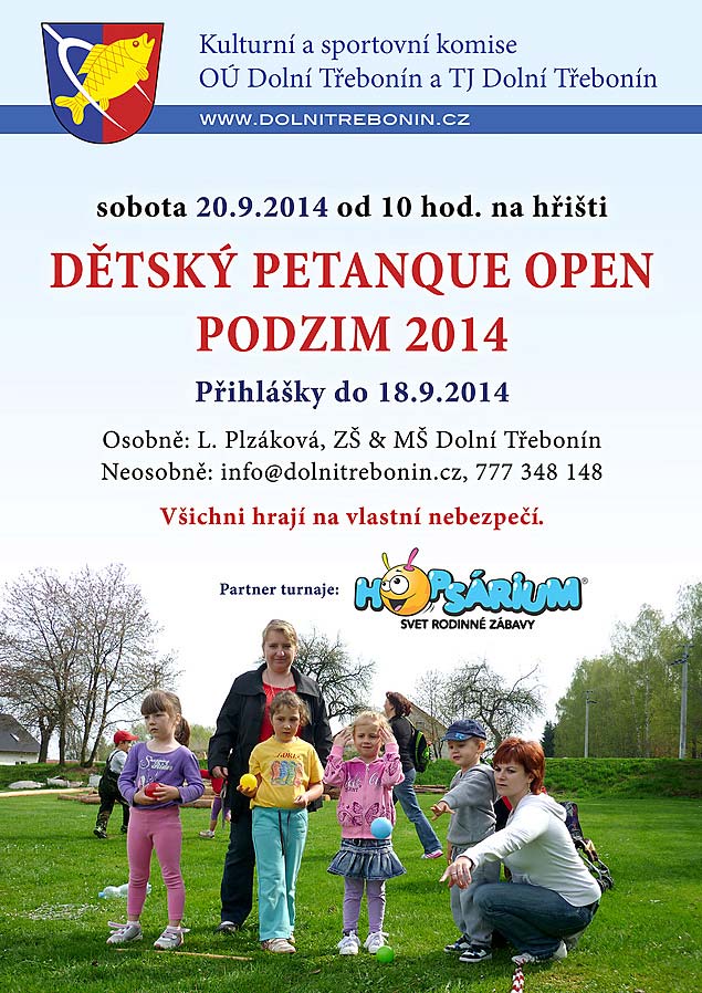 Podzimní Dětský Třebonín Petangue Open, obecní hřiště Dolní Třebonín, 20.9.2014